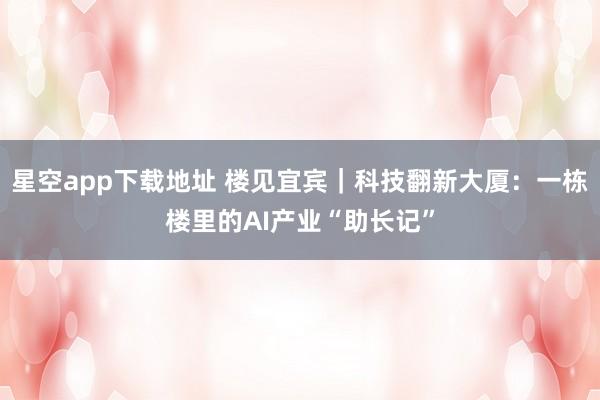 星空app下载地址 楼见宜宾｜科技翻新大厦：一栋楼里的AI产业“助长记”