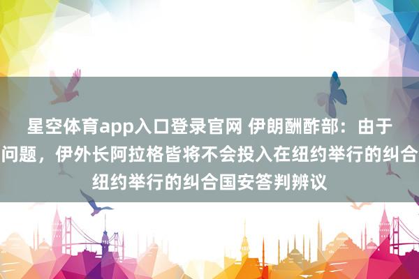星空体育app入口登录官网 伊朗酬酢部：由于赴好意思签证问题，伊外长阿拉格皆将不会投入在纽约举行的纠合国安答判辨议