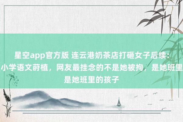 星空app官方版 连云港奶茶店打砸女子后续：被指是小学语文莳植，网友最挂念的不是她被拘，是她班里的孩子