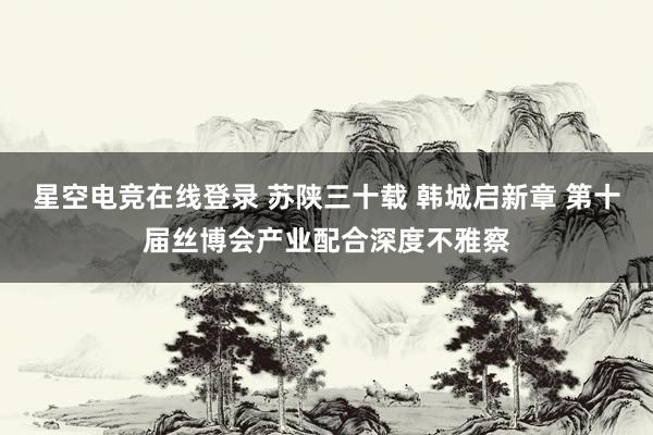 星空电竞在线登录 苏陕三十载 韩城启新章 第十届丝博会产业配合深度不雅察