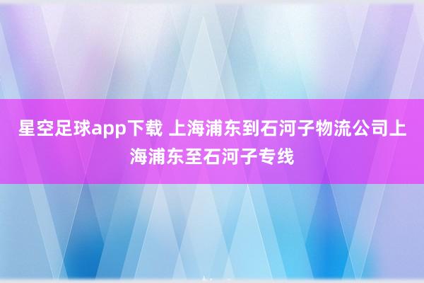 星空足球app下载 上海浦东到石河子物流公司上海浦东至石河子专线