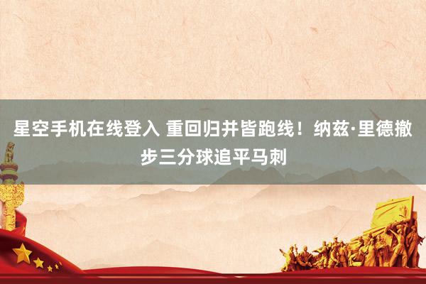 星空手机在线登入 重回归并皆跑线！纳兹·里德撤步三分球追平马刺